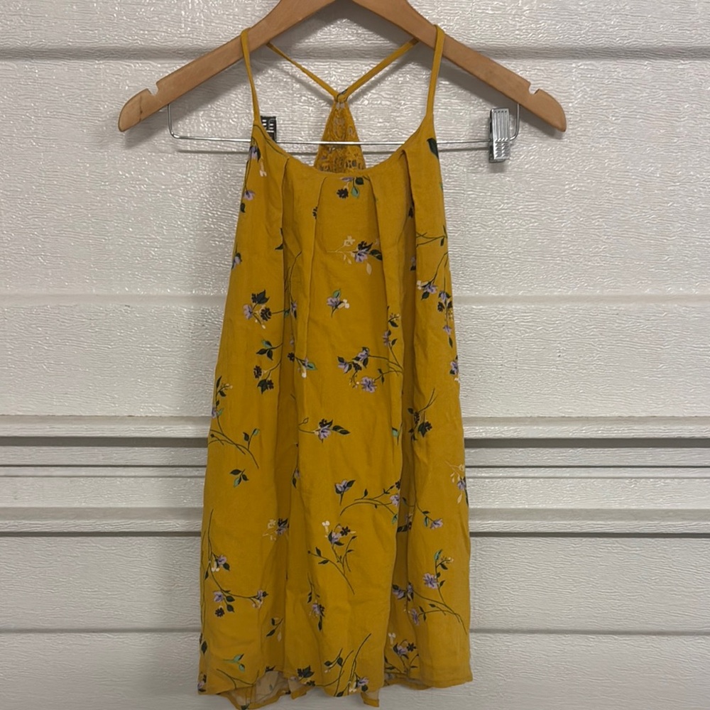 Floral Yellow Sleeveless Top